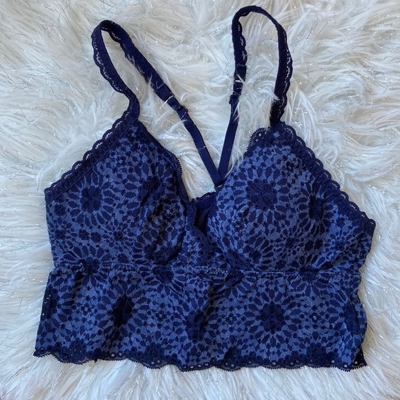 Blue Aerie Starry Floral Lace Longline Bralette - Picture 2 of 8